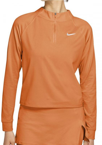 Tricouri cu mânecă lungă dame Nike Court Dri-Fit Victory Top LS W - hot curry/white