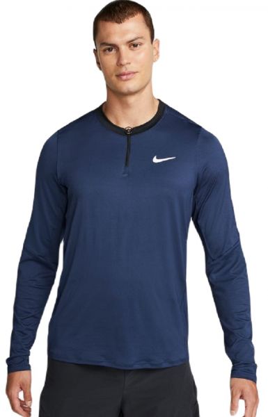 Herren Tennis-Langarm-T-Shirt Nike Dri-Fit Adventage Camisa - midnight navy/black/white