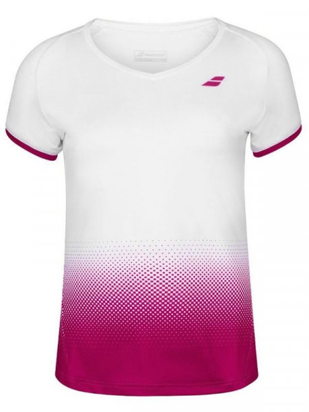 Дамска тениска Babolat Compete Cap Sleeve Top Women - white/vivacious red