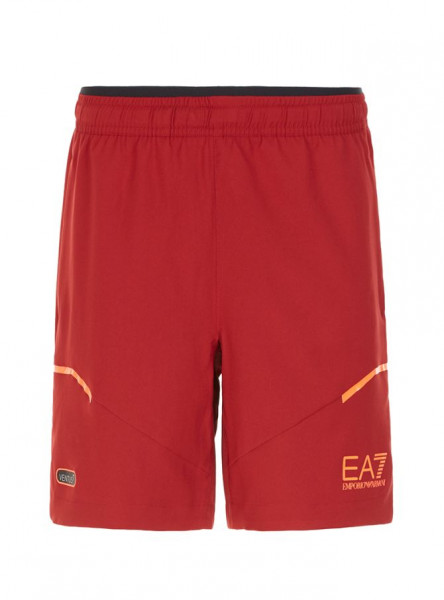 Tenisa šorti vīriešiem EA7 Man Woven Shorts - red dahlia