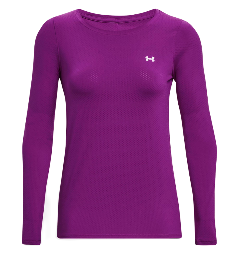 Under Armour Girls XS Purple Shirt Logo Heat Gear Loose Purple