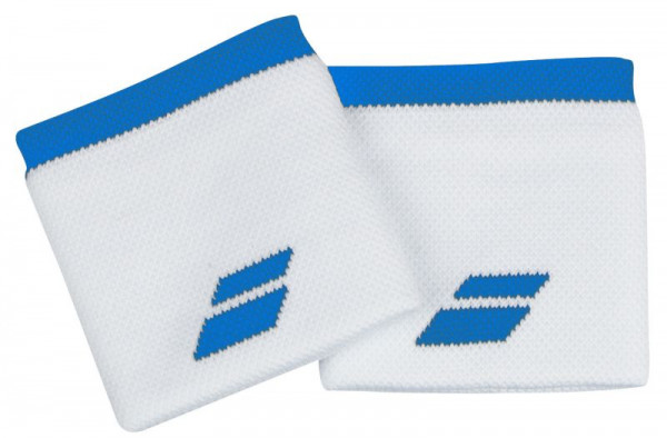  Babolat Logo Wristband - white/blue aster