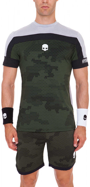  Hydrogen Tech Camo T-Shirt - green camouflage/grey melange