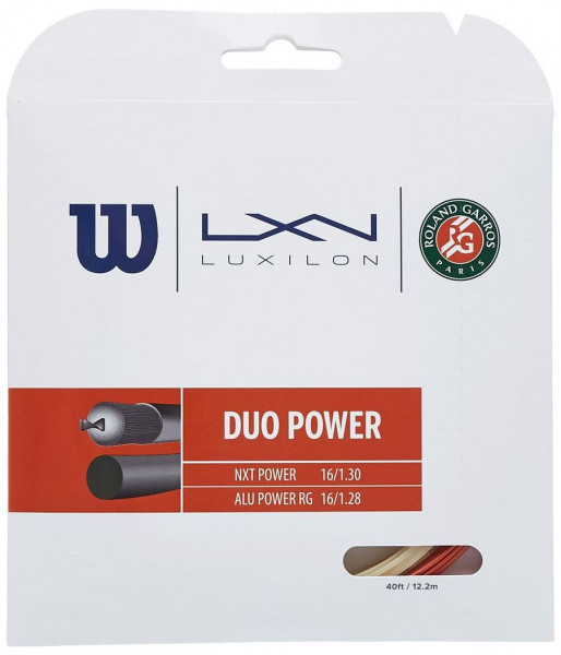 Corda da tennis Wilson Duo Power NXT Power & Alu Power RG (6,1 m/6,1 m) - natural/bronze