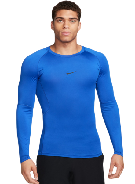 Men’s compression clothing Nike Pro Dri-FIT Tight Long-Sleeve Fitness Top - game royal/black