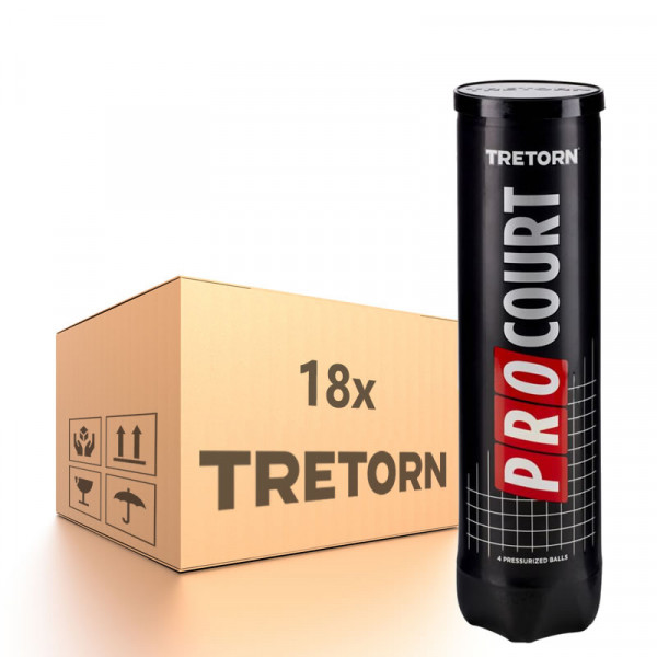Tenisa bumbiņas kartona kastēs Tretorn Pro Court - 18 x 4B