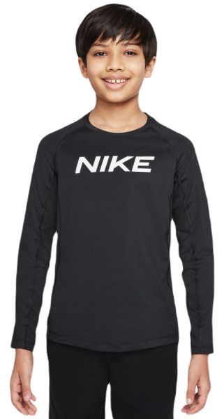 T-shirt pour garçons Nike Pro Dri-FIT Long Sleeve Top - black