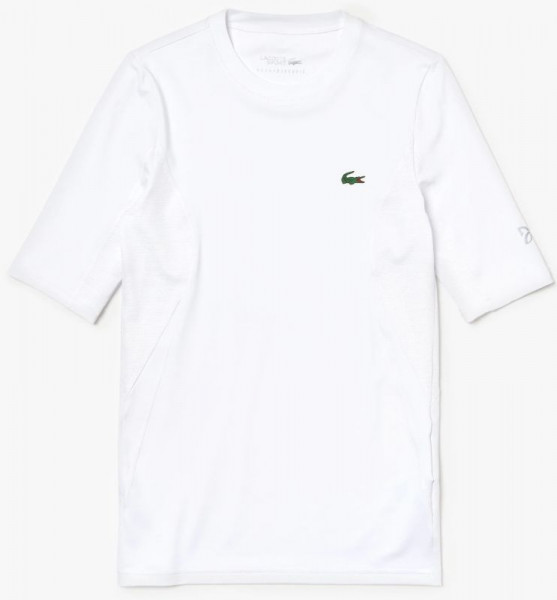  Lacoste Men's SPORT Novak Djokovic Collection Crew Neck Stretch T-Shirt - white/wh