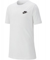 Тениска за момчета Nike NSW Tee Embedded Futura B - white/black