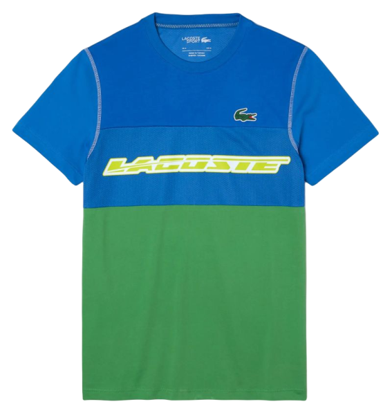 Herren Tennis-T-Shirt Lacoste SPORT x Daniil Medvedev Jersey T-Shirt - blue/green/yellow