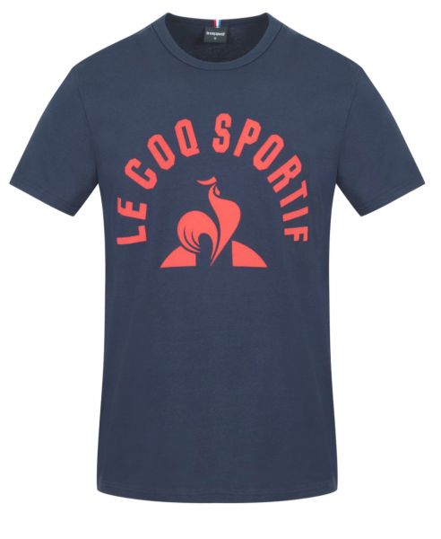 Herren Tennis-T-Shirt Le Coq Sportif Bat Tee SS No.2 M - bleu nuit/tech red