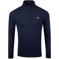 Herren Tennissweatshirt Lacoste Men's SPORT Stretch Zippered Collar Sweatshirt - navy blue