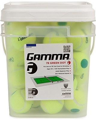 Juniorské tenisové míče Gamma 78' Green Bucket 48B