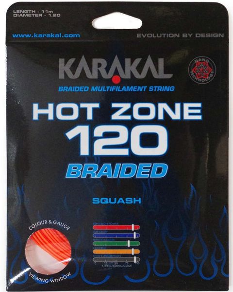 Squash húrok Karakal Hot Zone Braided (11 m) - orange
