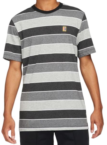 Męski T-Shirt Nike Court Embedded Stripes Tee M - black