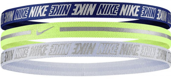 Bend za glavu Nike Metallic Hairbands 3 pack - valerian blue/limelight/aura