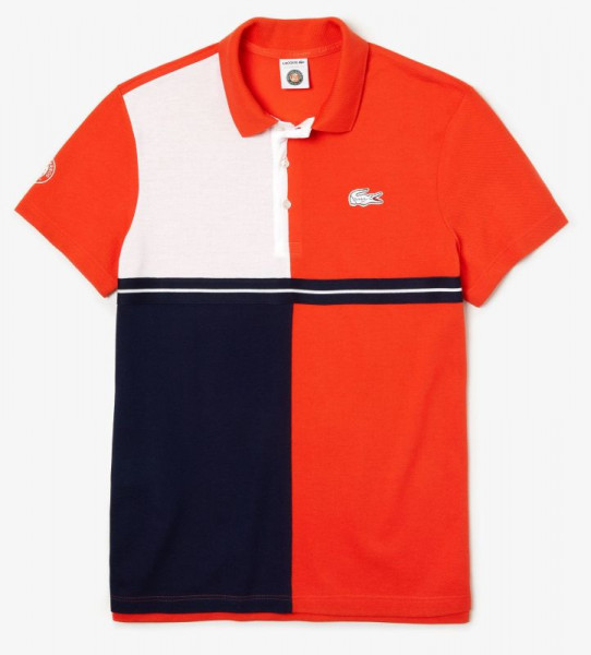  Lacoste Men's SPORT French Open Colourblock Petit Piqué Polo Shirt - red/navy/white