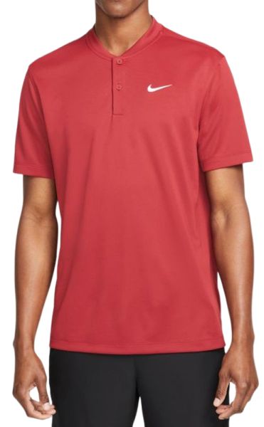 Férfi teniszpolo Nike Men's Court Dri-Fit Blade Solid Polo - pomegranate/white