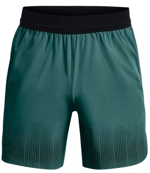 Shorts de tennis pour hommes Under Armour Men's UA Armor Print Peak Woven Shorts - coastal teal/black