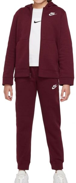 Tepláková souprava pro mladé Nike Boys NSW Track Suit BF Core - dark beetroot/dark beetroot/white