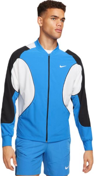 Herren Tennissweatshirt Nike Court Dri-Fit Advantage Jacket - light photo blue/black/white/white