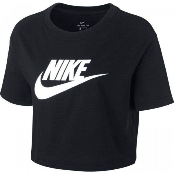 Дамска тениска Nike Sportswear Essential Crop Icon W - black/white