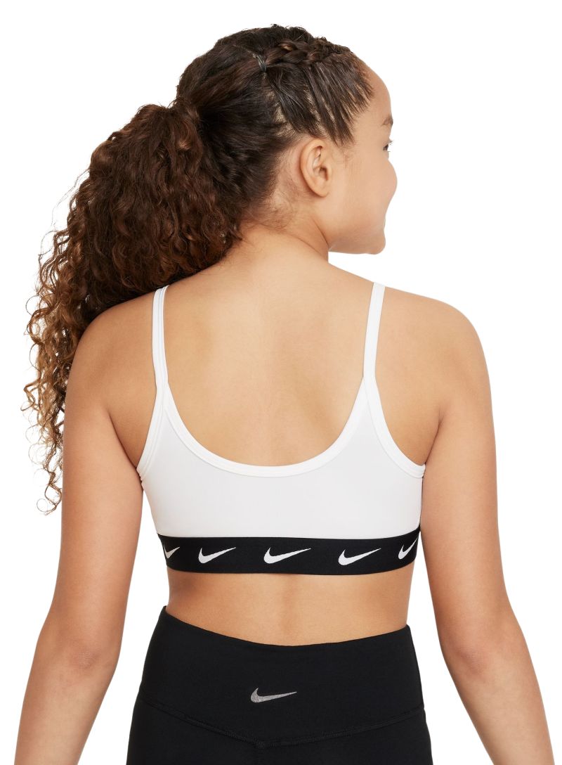 Tüdrukute rinnahoidja Nike Dri-Fit One Sports Bra - white/black