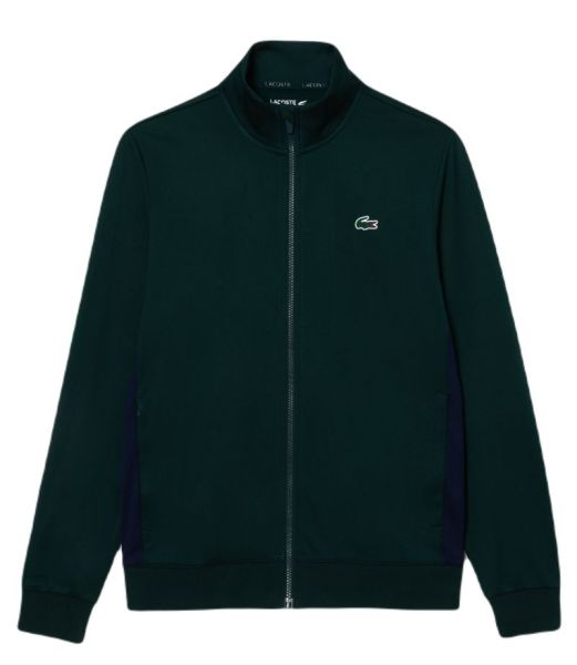 Meeste dressipluus Lacoste Tennis Zipped Ripstop Tennis Sweatshirt - dark green