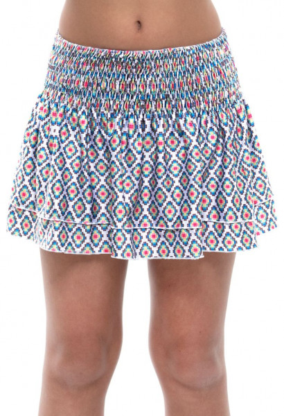 Dievčenské sukne Lucky in Love Square Are You? Smocked Skirt Girls - turquoise