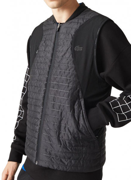 Men's vest Lacoste SPORT Padded And Reversible Vest Jacket - Black