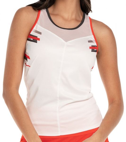 Débardeurs de tennis pour femmes Lucky in Love Tech It In Tie Back Tank - white