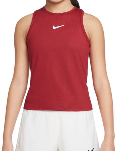 Marškinėliai mergaitėms Nike Court Dri-Fit Victory Tank G - pomegranate/white