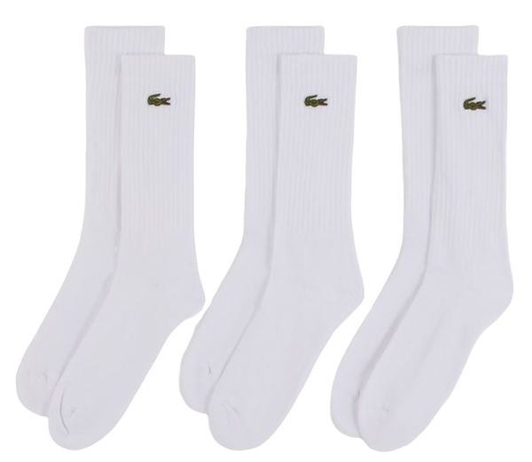 Teniso kojinės Lacoste Sport High Cut Socks 3P - white/white/white