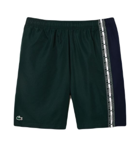 Pánské tenisové kraťasy Lacoste Recycled Fiber Shorts - green/navy blue/white