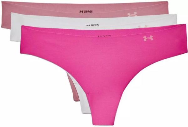 Damen Unterhosen Under Armour PS Thong 3 Pack - pink elixir/rebel pink/heather grey