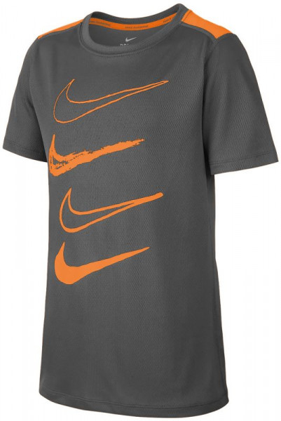  Nike B Dry Top GFX - dark grey/orange peel/orange peel
