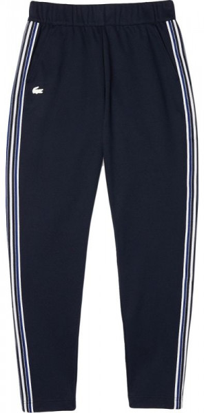  Lacoste Women's Contrast Striped Cotton Blend Jogging Pants - navy blue/white/blue