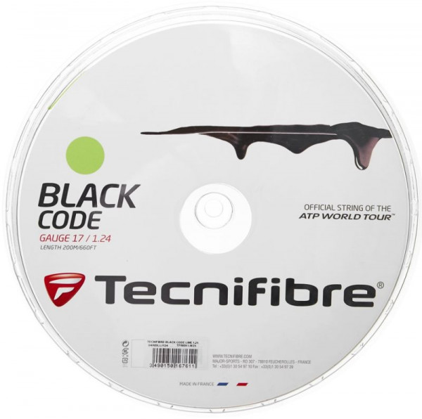 Χορδή τένις Tecnifibre Black Code (200 m) - lime