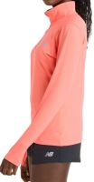 Damen Langarm-T-Shirt New Balance Sport Essentials Space Dye Quarter Zip Top - Orange Damen Langarm-T-Shirt New Balance Sport Essentials Space Dye Quarter Zip Top - Orange