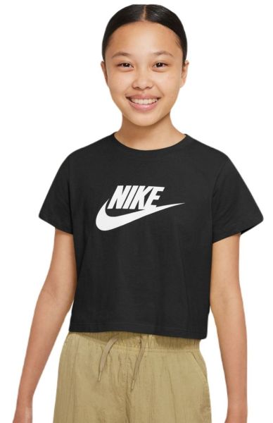 T-shirt pour filles Nike Sportswear Crop Futura Tee - black/white