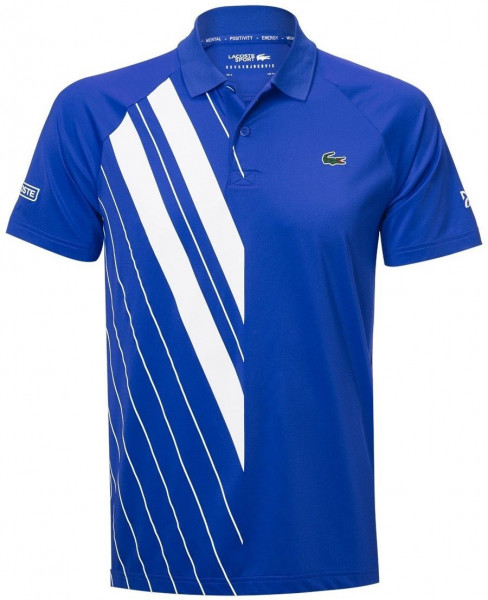  Lacoste Men's SPORT Novak Djokovic Print Jersey Polo - blue/white