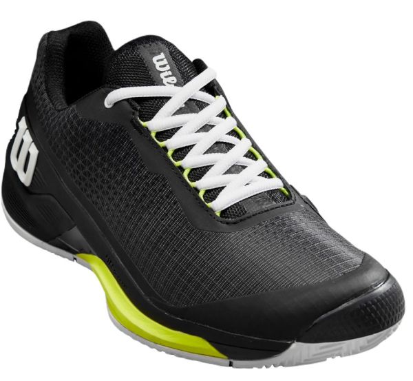 Chaussures de tennis pour hommes Wilson Rush Pro 4.0 Clay - black/white/safety yellow