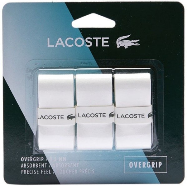 Griffbänder Lacoste Absorbent Overgrip 3P - white