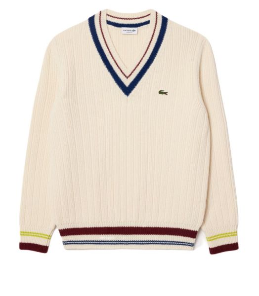 Męska bluza tenisowa Lacoste Tennis Style Thick Wool Sweater - Biały