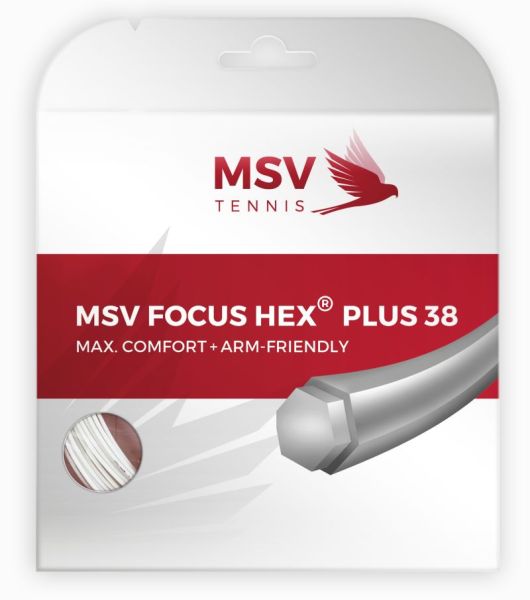 Cordes de tennis MSV Focus Hex Plus 38 (12 m) - white