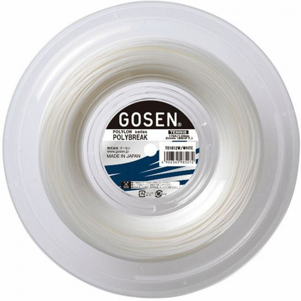 Corda da tennis Gosen Polylon Polybreak (200 m) - white