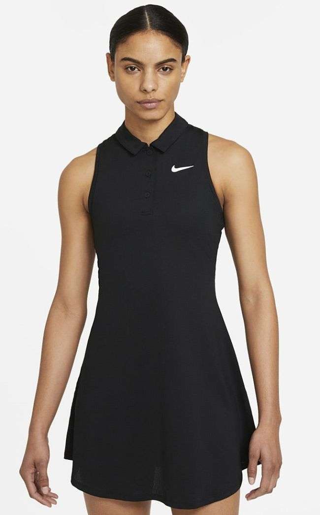 Dress Nike Court Victory Polo Dress Performance W - black/white ...