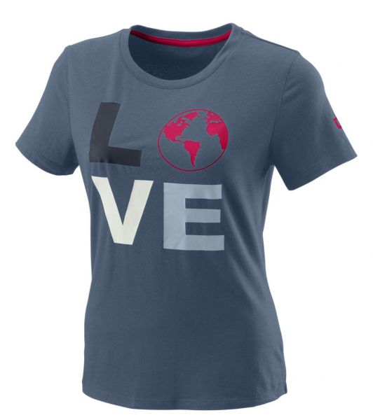 Women's T-shirt Wilson Love Earth Tech Tee W - china blue