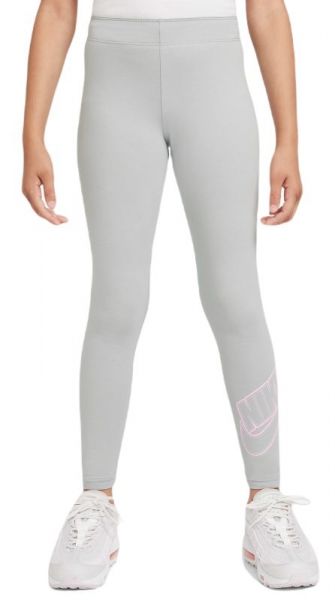 Dječje trenirke Nike Sportswear Favorites Legging GX - light smoke grey/pink foam