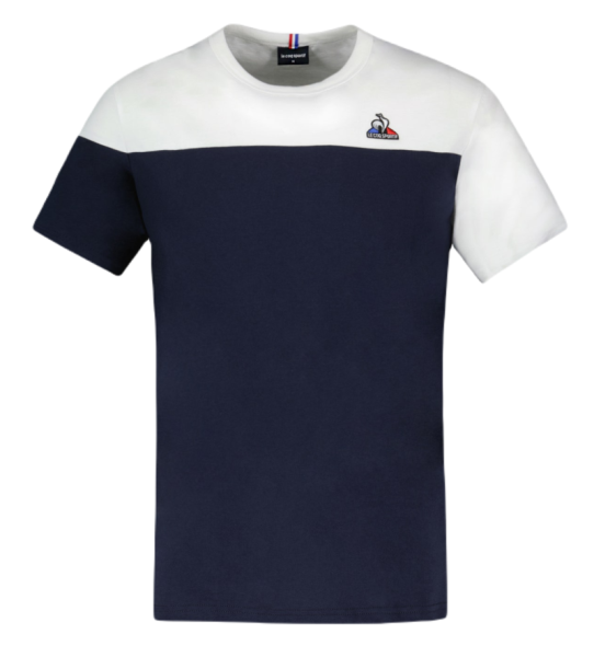 T-shirt pour hommes Le Coq Sportif BAT Tee Short Sleeve N°3 SS23 - sky captain/new optical white